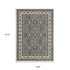 5' X 8' Blue And Gray Oriental Area Rug With Fringe